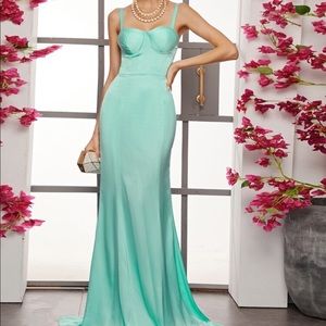 SHEIN solid floor length bustier prom dress